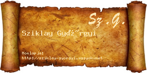 Sziklay Györgyi névjegykártya