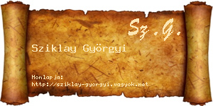 Sziklay Györgyi névjegykártya